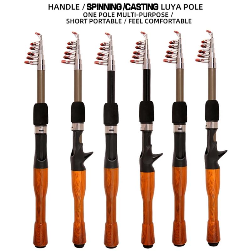 LEOFISHING Nytt fiskespörulle Combo Portable Mini 1,3/1,6/1,8M Litet och bärbart fiskespö och 17+1BB Baitcasting Reel Set Fiskeverktyg