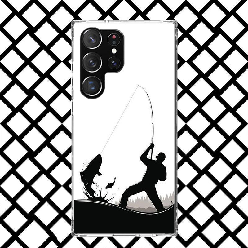 Hunting Fishing Man Phone Case for Samsung Galaxy S26 S25 Edge S24 S23 Ultra S22 Plus S21 FE S20 + Soft Cover Print Fundas Galax