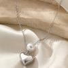 Stainless Steel Necklaces White Imitation Zircon Love Heart Shape Exquisite Elegant Design Pendant Necklaces For Women Zircon
