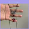 Gothic Punk Street Style Alloy Necklace With Geometric Cross Pendant For Party Wear