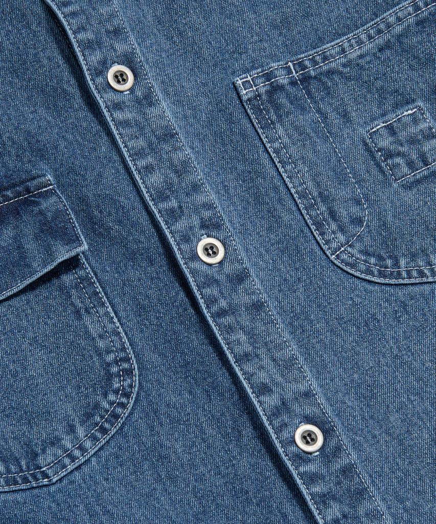 ESPIONAGE Denim Coverall Shirt Jacket Washed Indigo