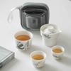 Muyi Suet Jade Panda Portable Ceramic Tea Set