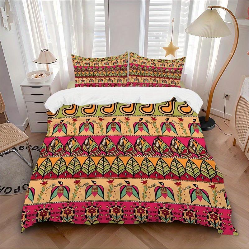 

3pcs Birds Flowers Soft Comfortable Bedding set, For Bedroom, Guest Room And Dorm, All - Season Use, High-Definition Printing200 135x200cm