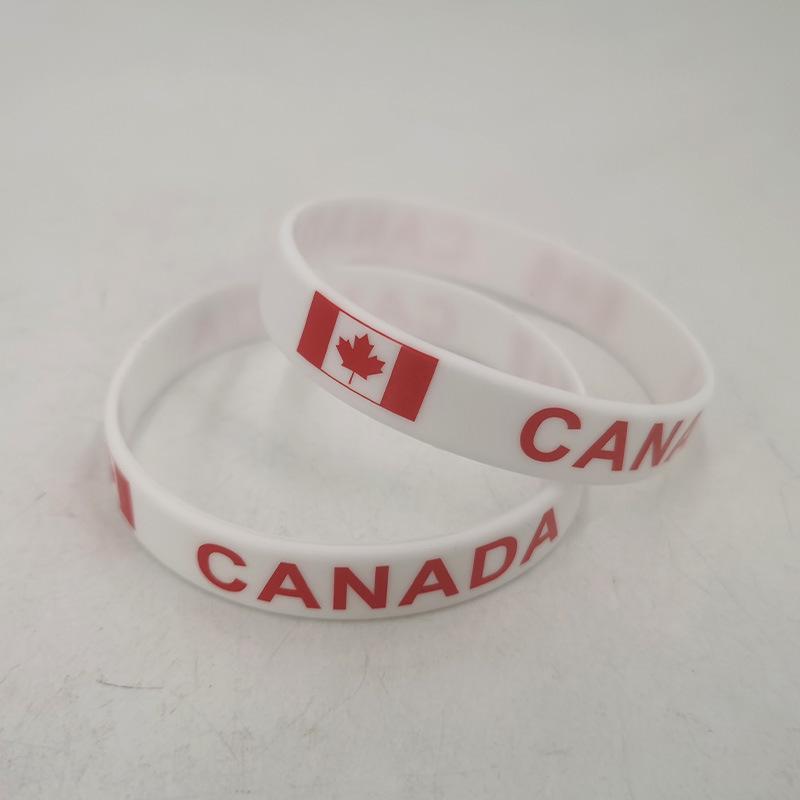 2026 World Cup Silicone Wristband: Mexico, USA, Canada Flags, Cheering Football Fan Accessory