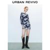 UR 2025 Autumn Tie-Dye Pleated Long Sleeve Dress