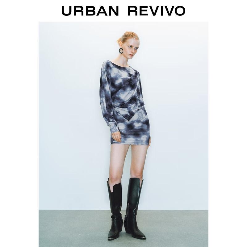 

UR Women s Tie-Dye Pleated Long Sleeve Dress UWJ750072 S