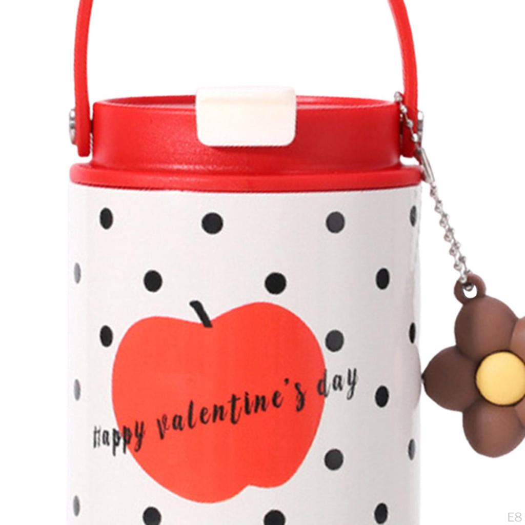 Insulated Water Bottle Portable Drink Cup for Smoothie Coffee Beverage Pink