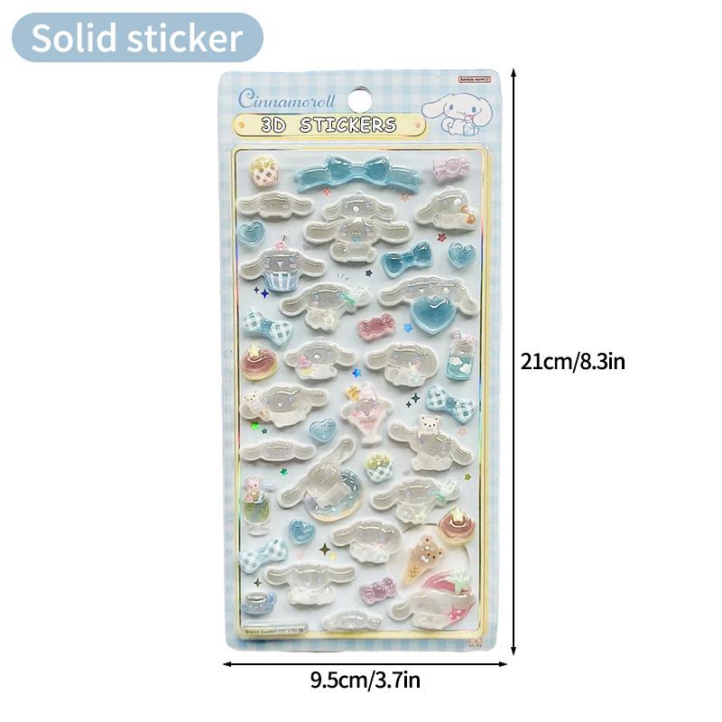 Sanrio Cartoon Sticker Hello Kitty Kuromi My Melody Aesthetic Sticker Cinnamoroll DIY Scrapbook Bonbon Drop Decal Party Favor