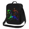 Colorful Video Game Lunch Bags Thermal Lunch Box Insulated Cooler Bag Reusable Tote Shoulder Bag for Outdoor Picnic Meal Office