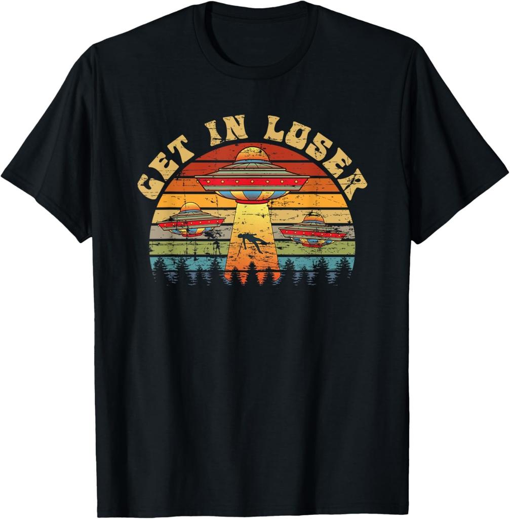 Aliens UFO Egyptian Pyramids | Science Fiction T-Shirt Custom Printed Graphic T Shirts Y2k Funny Shirt Camisas Streetwear