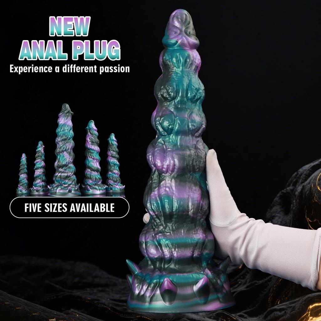 New Super Big Anal Plug Spiral Alien Dildo Soft Silicone Huge Butt Plug G Spot Stimulator Prostate Massage Anal Dilator Trainer Sex Toys Women Men 18+