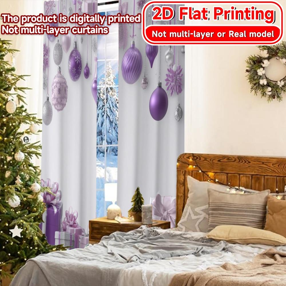 2D Flat Printing,2pcs Lavender Ornaments Popular Curtain Yarn Curtains Gifts Perfect for Bedroom & Living Room Decor