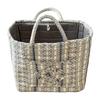 Fabric Pastoral Cloth Storage Basket with Easy Carry Handles Debris Organizing Bag for Shelves Closet Laundry Home Office Decor