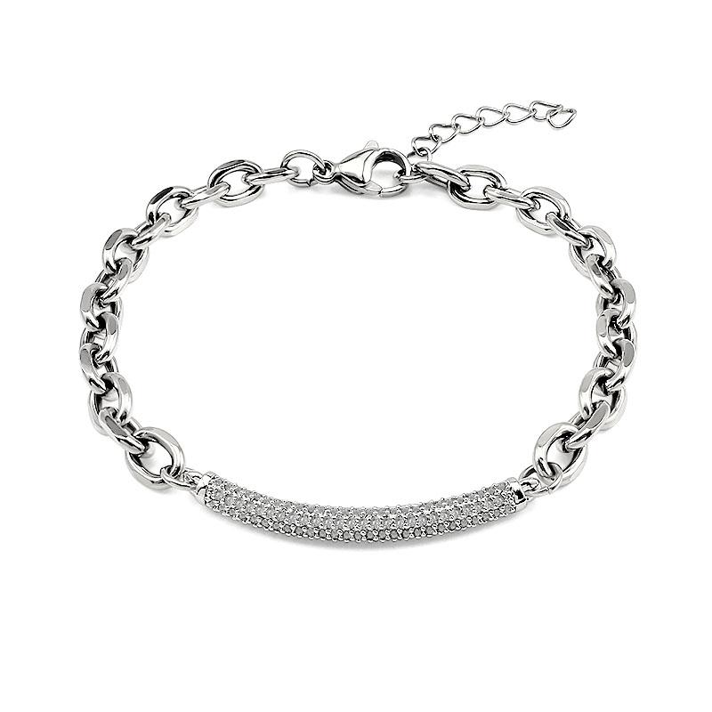 

Versatile Ins Simple Adjustable Gold Tone Chain Bracelet with Zircon Waterproof Fashion Charm Bracelet