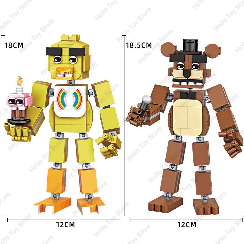 Hot Classic Movie Fnaf Doll Fnaf Five Nights Nightmare Chica Foxy Golden Bonnie Bear Action Figure Bricks Building Blocks Toys