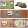 4 Stück/Los PVC Tischmatte Ovales Platzset Wasserdichte Tischdecke Untersetzer Napfunterlage Hitzeschutzmatte Esstischmatte 45x30cm