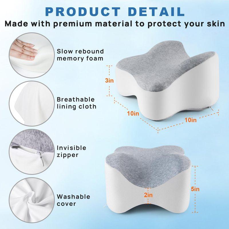 Memory Foam Knee Pillow Orthopaedic Leg Pillow Bed Cushion Support Pain Relif Protect Knee and Legs
