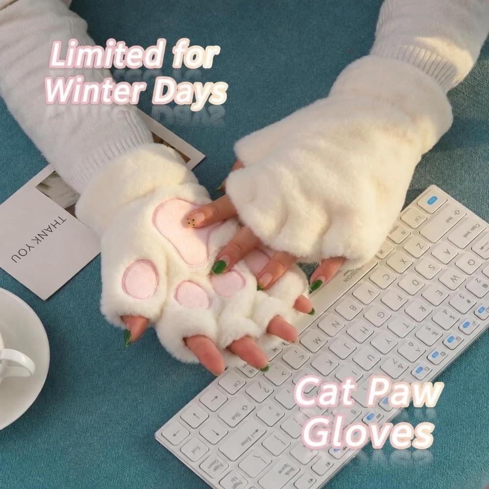 Polyester Fleece Lined Fingerless Gloves Warm Lined Winter Half Gloves For Students