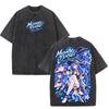 Roxy Migurdia Mushoku Tensei Anime T Shirt Trendy Vintage Washed Streetwear Oversized 100% Cotton T-shirt Men Women Tees Tops