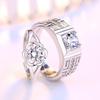Emotional Couple Matching Rings - Plum Blossom Design, Electroplated Alloy, Adjustable for Men and Women