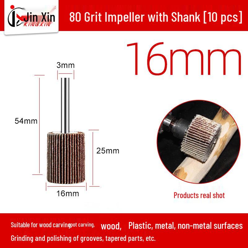 

3mm Shank Electric Grinder Sanding Head: Stainless Steel Flap Wheel