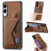 For Samsung Galaxy S25 Edge Case with Card Slot Kickstand Retro Leather Back Cover
