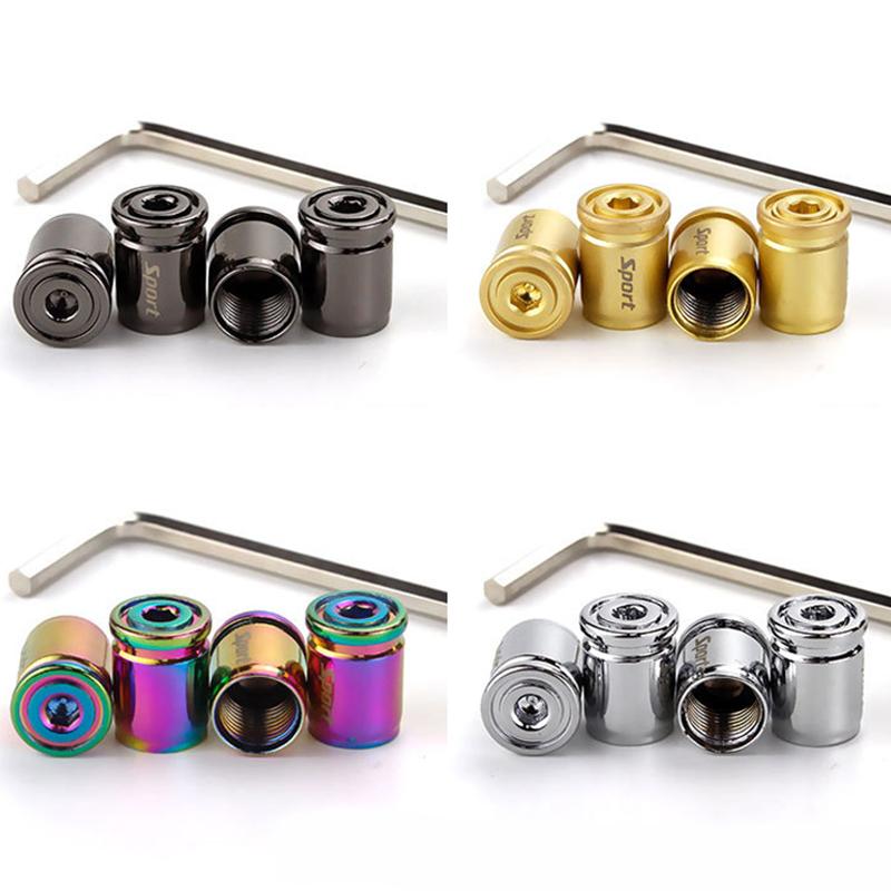4Pcs Anti-Theft Sport Tire Valve Dust Caps Dustproof Tire Cap Valve Stem Caps
