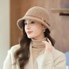 Elegant Women's Formal hat Pure Color Basin Hat Retro Wool Fisherman Hat  Girl