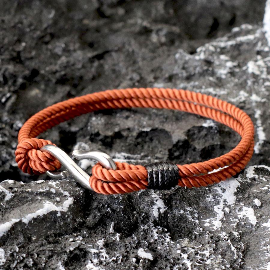 S Shape Fish Hook Double Layer Bracelet Men Women Handmade Milanese Rope Stainless Steel Hand Rope Beach Jewelry Accessories