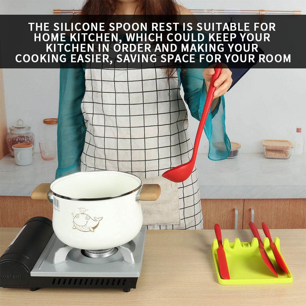 Kitchen Cooking Utensil Holder Silicone Utensil Rest Spoon Rest Utensil