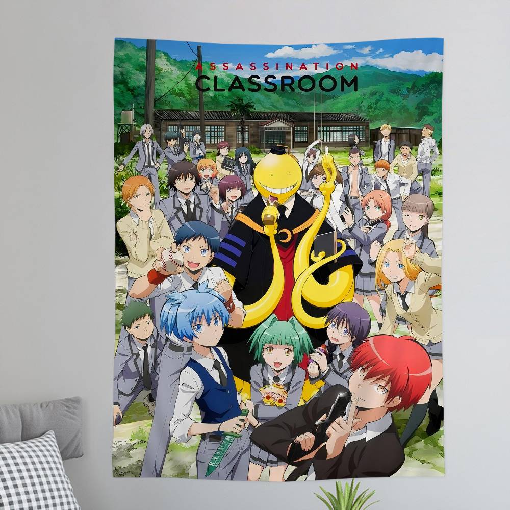 Assassination Classroom Full Class Wall Tapestry Korosensei 3E Students Playful Room Decor for Comedy Anime Shonen Fans