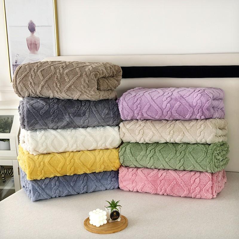 Tahoe Fleece Blanket Dual-Sided Solid Color Nap Air Conditioner Sofa Throw