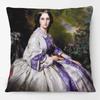Oil Painting Queen Victoria Cushion Covers European Vintage Style Woman Lady Duchess In Court Dress Art Pillow Case