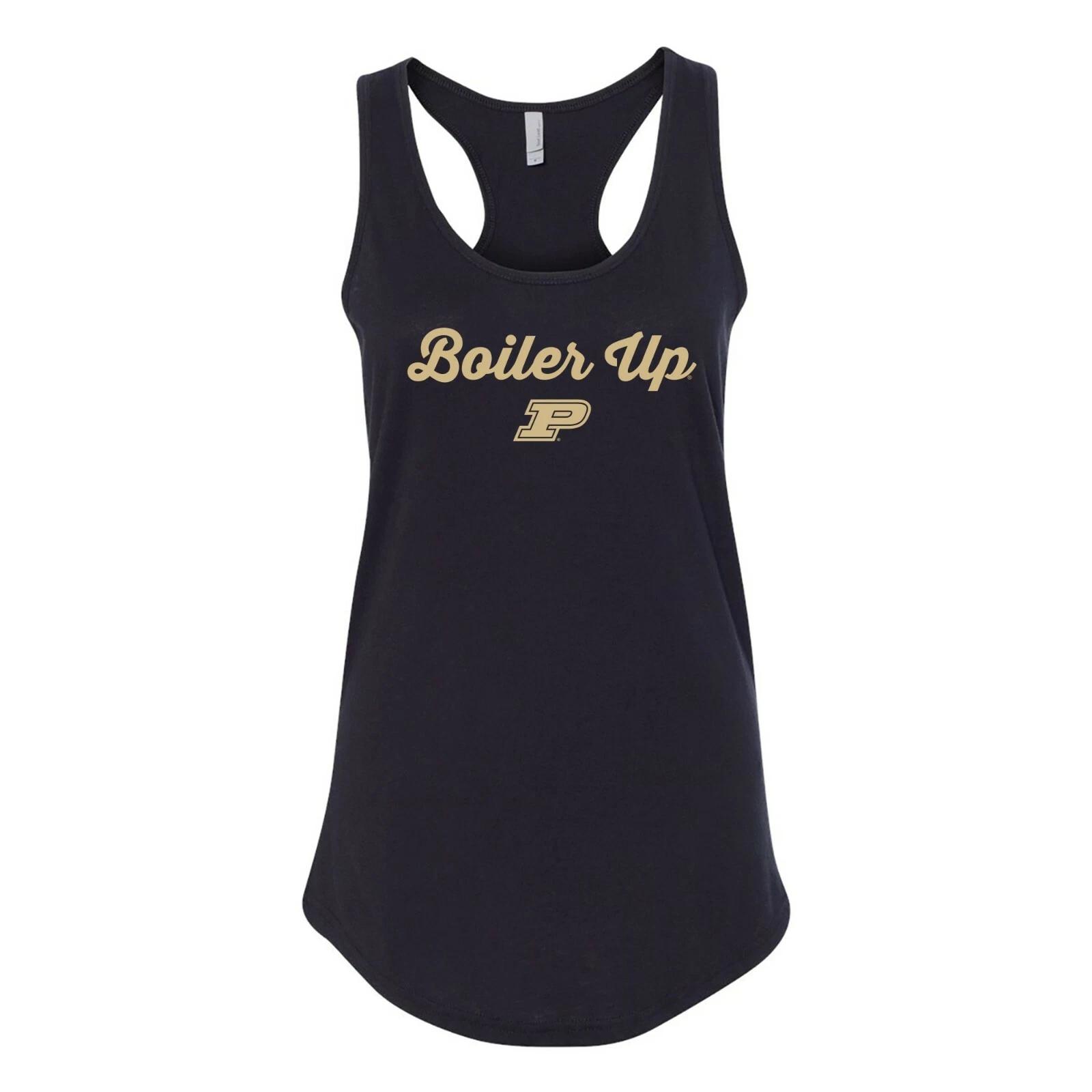 Purdue Boilermakers Spirited Script Womens Racerback Tank - Black 2XL
