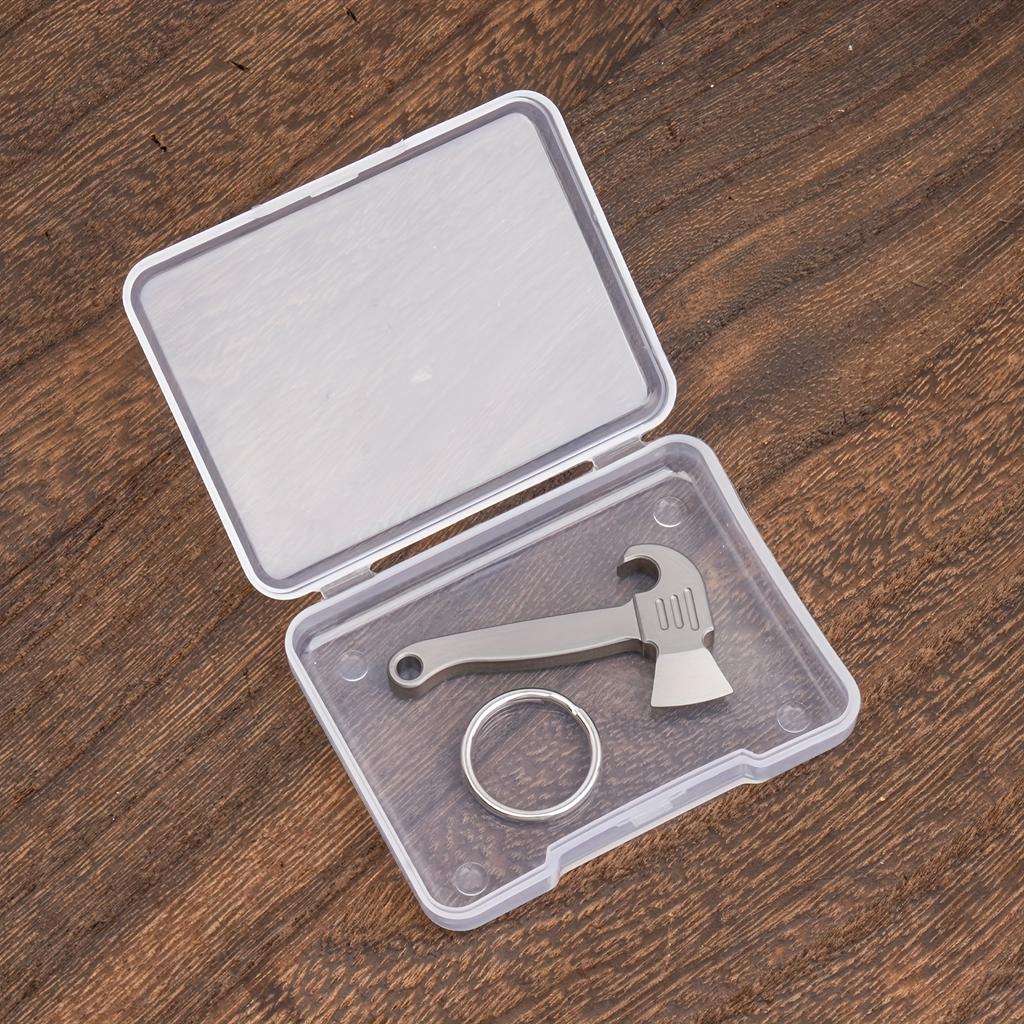1pc Multifunctional Mini Portable Bottle Opener with Key Ring , Durable Metal EDC Tool for Camping, Hiking & Outdoor Adventures, Compact