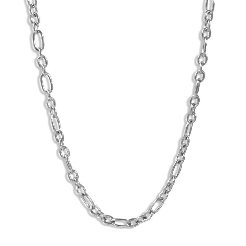 Stainless Steel Flat Hammer Long Cross Necklace Titanium Steel Flat Wire Long Cross Chain Necklace Long O-Chain Accessories