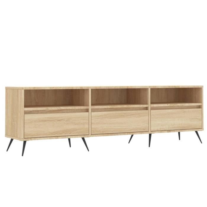 VidaXL Meuble TV chêne sonoma 150x30x44,5 cm bois d'ingénierie 831255