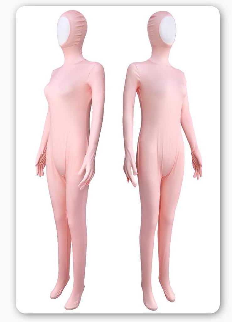 Zentai-Anzug mit fluoreszierendem Schnurrbart & Augenbrauen - einfarbiger Performance-Body