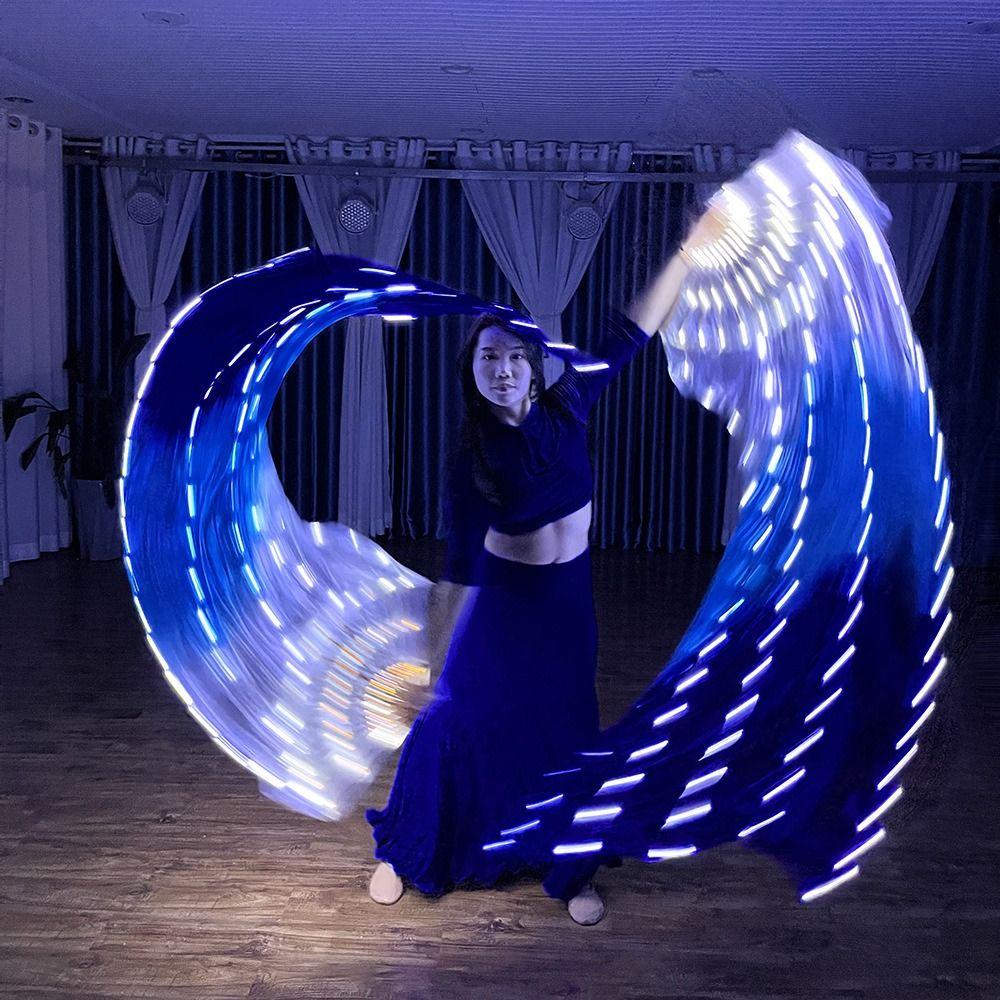 İpek LED Fan Peçe Performansı Sahne Evrensel Oryantal Dans Aksesuarları Sahne Performansı