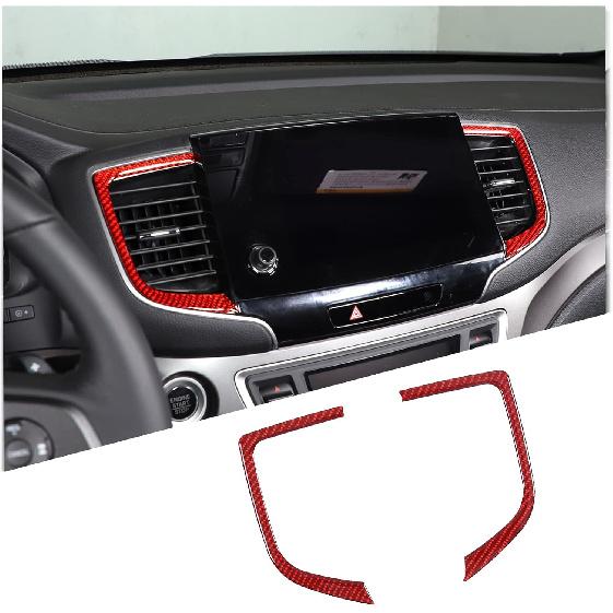 Center Console Air Vent Frame Trim for Honda Pilot 2019-2022/ Ridgeline 2021-2023/ Passport 2019-2023, Carbon Fiber Car Center Consoles Air Condition