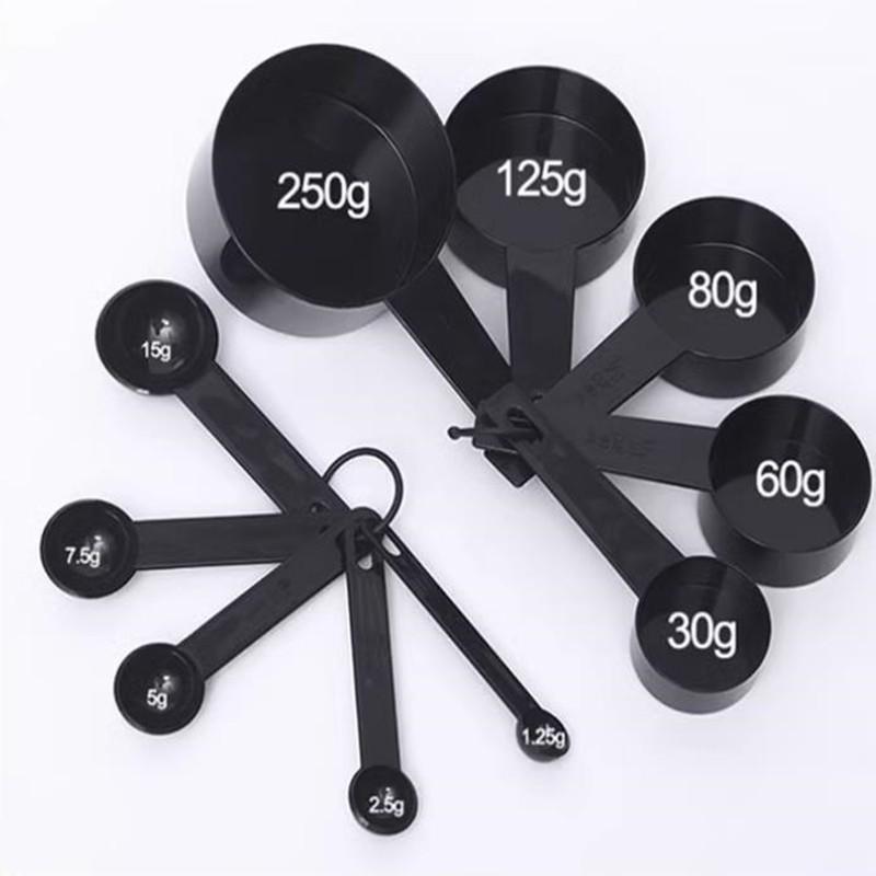 Plastic Measuring Spoon Cooking Teaspoons Sugar Coffee Tools Set Kitchen Supplies Accurate Baking Black PP Plastic 10 Pc/set