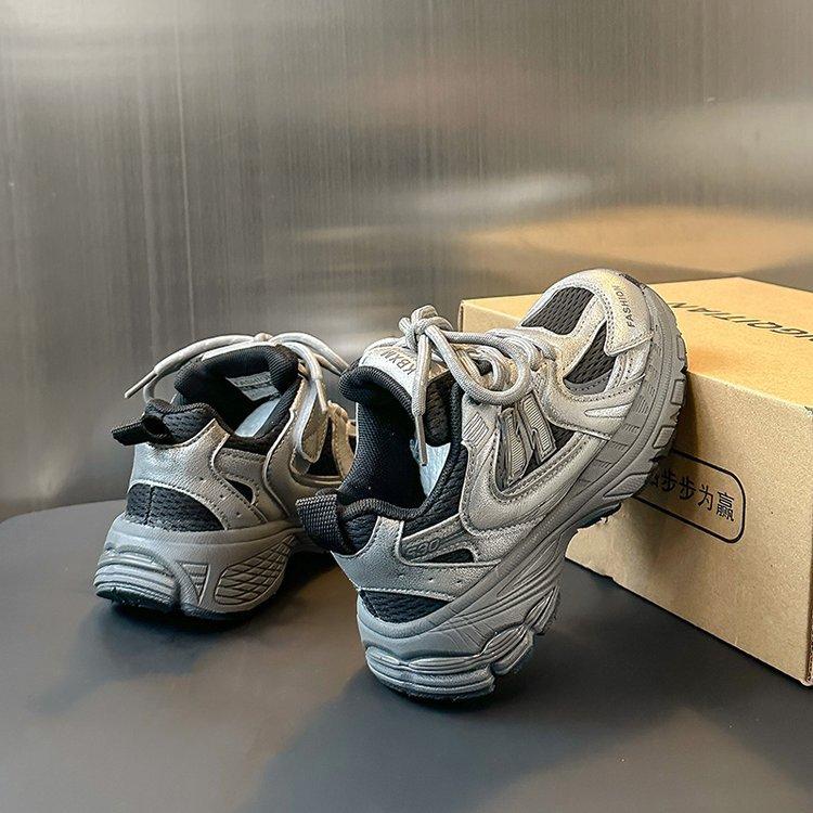 Genuine leather boys shoes 2025 spring and autumn new children's sports shoes girls dad shoes students lightweight running shoes tide