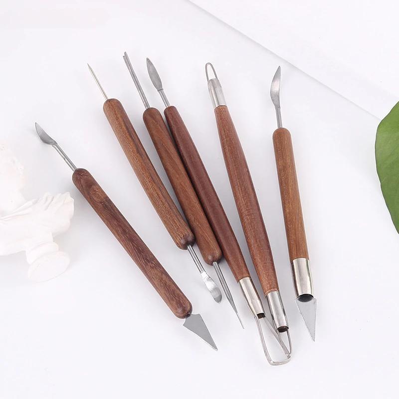 6-piece Pottery Tool Set Ceramic Clay Sculpture Modeling Art Scraper Tool Set for Drawing and Repairing Clay Sculptures