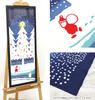 KOMESICHI COLLECTION Airashika Japanese Goods Chusen Tenugui Santa Claus 33 x 90cm "Christmas Night"