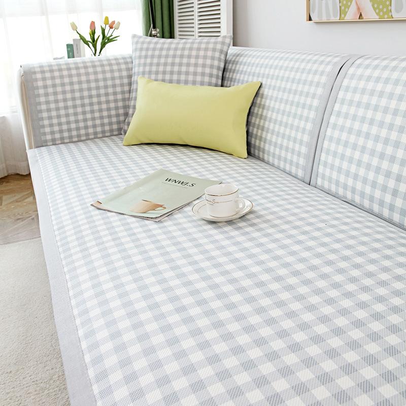 Covoraș de ratan Pernă de canapea Covoraș de vară din mătase de gheață Covor de vară Tampă răcoroasă Husă de canapea de vară simplă și modernă Husă de pernă Prosop