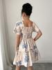 Spring 2025 Bohemian Print One-Shoulder Women's Dress with Adjustable Short Sleeves