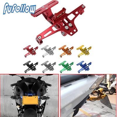 Motorcycle License Number Plate Frame Holder Bracket Adjustable LED Light FOR HONDA SH300 SH 300 Sh300i Sh 300