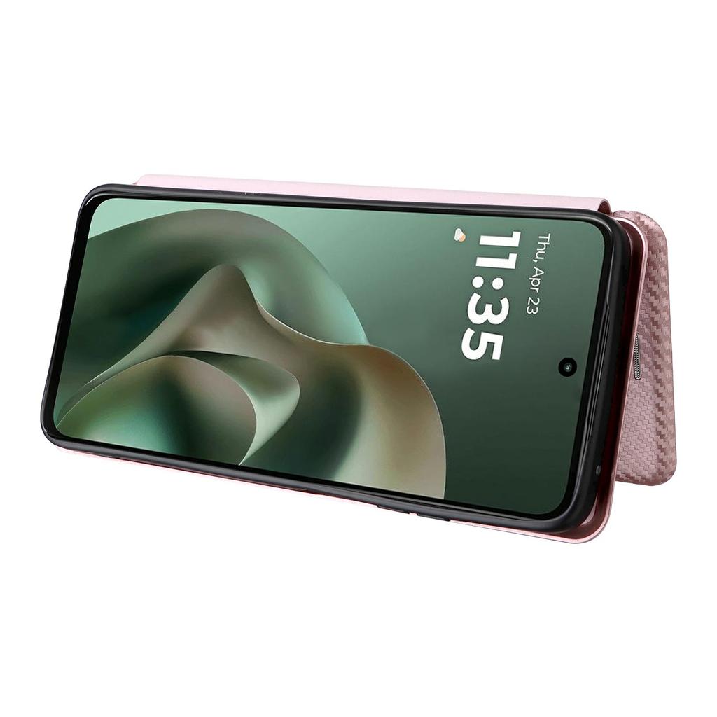 For Motorola Moto G67 Power 5G Case Carbon Fiber Texture Drop-Proof PU Leather Phone Cover