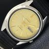AUTOMATIC VINTAGE SEIKO 5 JAPAN 7019A MENS GOLDEN COLOR DIAL WATCH A702617-1 R209-a702617