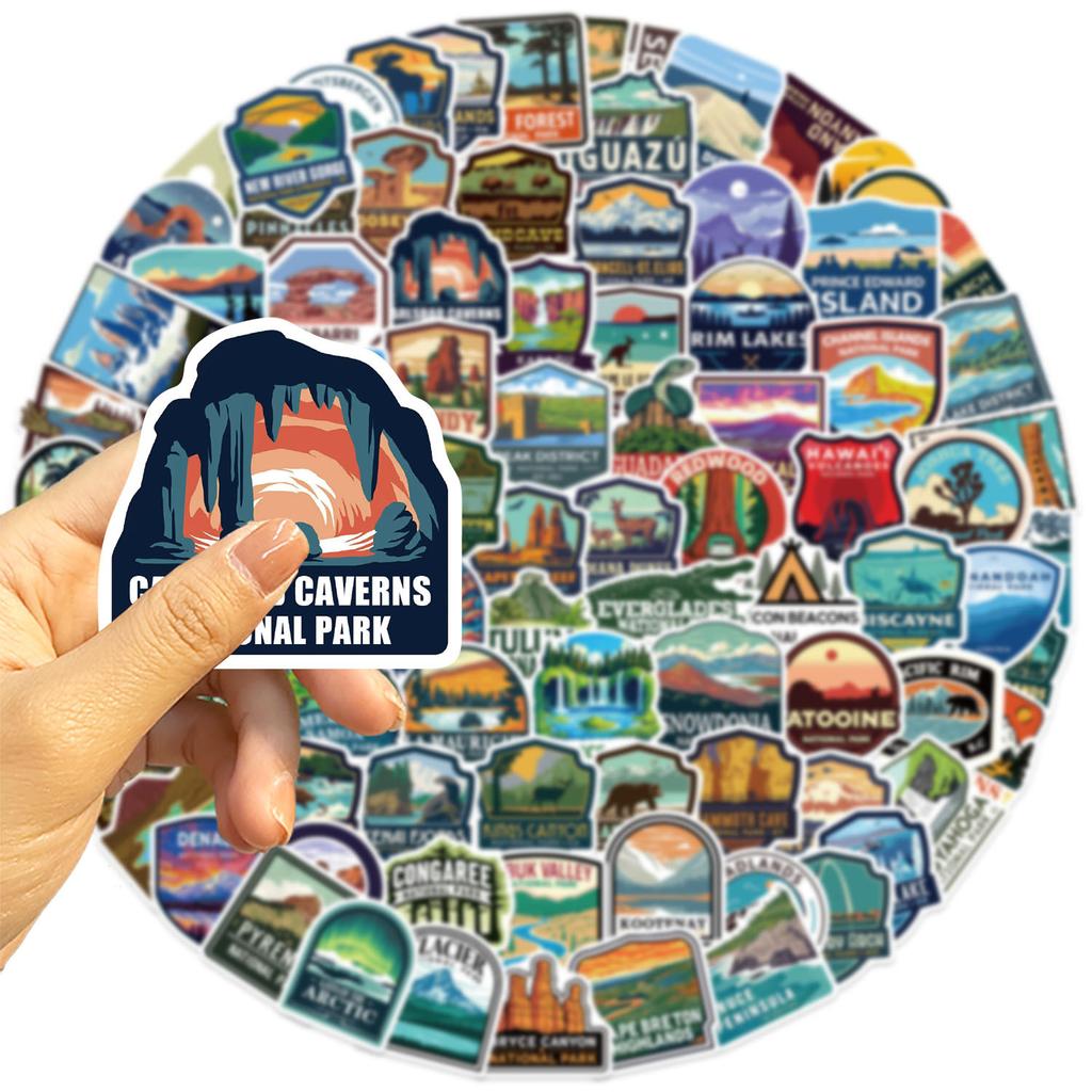 100 Cartoon National Park Graffiti Stickers DIY Decorative Guitar Notebook Suitcase DIY Waterproof